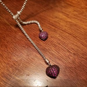 Sterling Silver and Ruby Heart Necklace